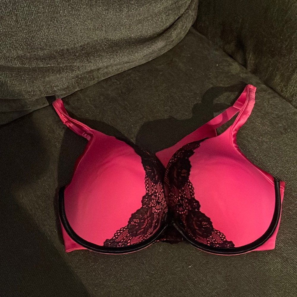 COPY - Pink with Black Lace Bra